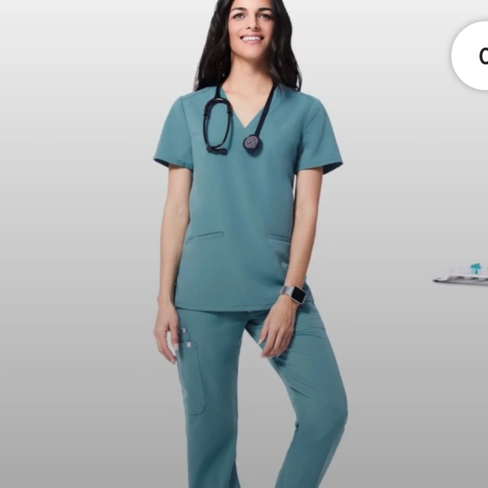 Figs Casma scrub top in hydrogreen size M